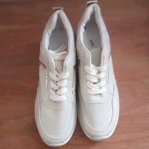 White Perforated Sneakers